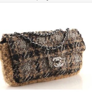 Chanel CC East /West tweed flap bag